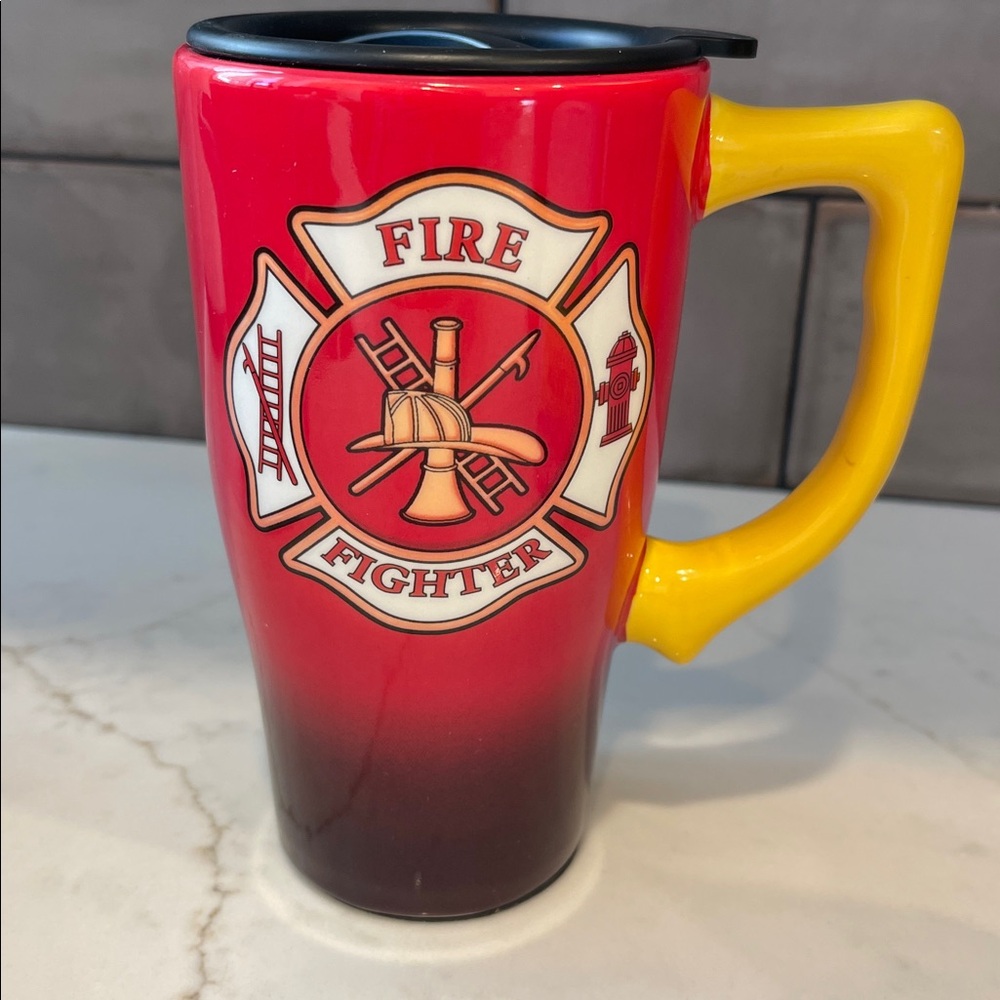 Spoontiques Firefighter 🚒 Ceramic Travel Mug NEW